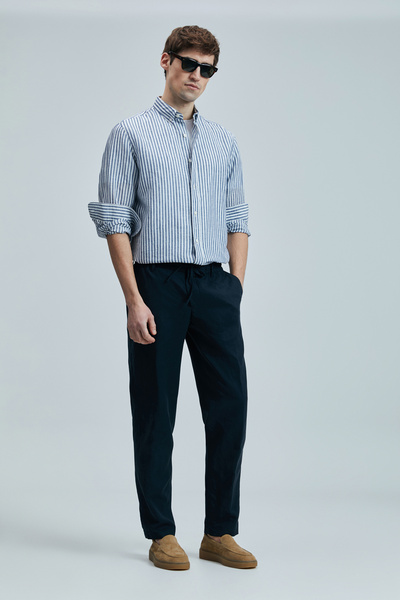 Lufian Bert Smart Erkek Chino Pantolon Slim Fit Lacivert