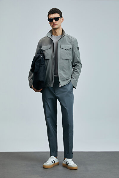Lufian Plus Pantaloni chino pentru bărbați Smart Slim Fit Verde