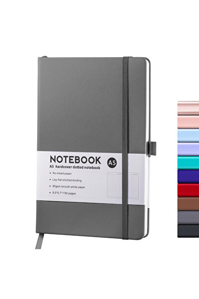 Choice12 A6 Gray Hardcover A5/A6 Notebook with Elastic Band | PU Leather Jour...