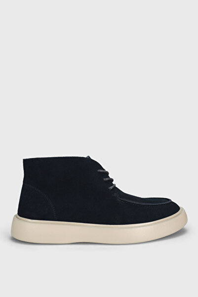 Lufian Derek Men's Leather Sneaker Shoes Navy Blue