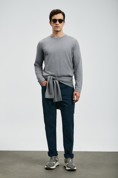 Lufian Pantaloni pentru bărbați Helt Sports cu 5 buzunare, slim fit, bleumarin