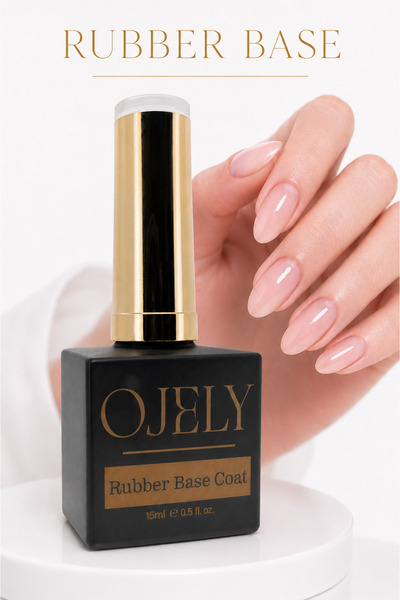 OJELY Rubber Base Coat 15 ml – Esnek Yapılı Güçlü Baz Jel