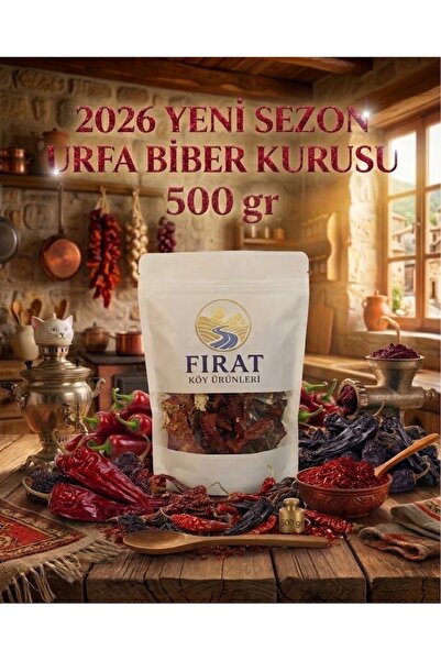 Fırat Köy Ürünleri Kızartmalık 2026 Biber Kurusu Yeni Sezon %100 Doğal 500gr