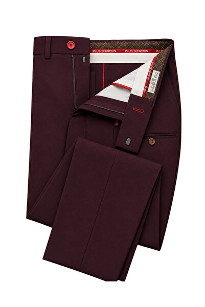 Plus Scorpion Pantaloni Eleganți Slim-Fit cu Accesoriu Metalic și Detalii Con...