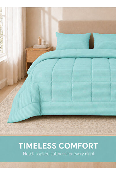 Hotel Linen Klub Stripe Comforter Set- Ultra Soft Brushed Microfiber Fabric, Soft Siliconized Fiber Filling