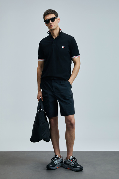 Lufian Tricou polo Eros Smart pentru bărbați, negru