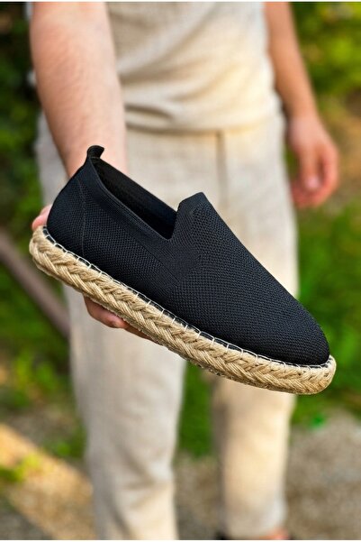 Zerenyus Madrid premium high quality knitwear men's slip-on espadrille black