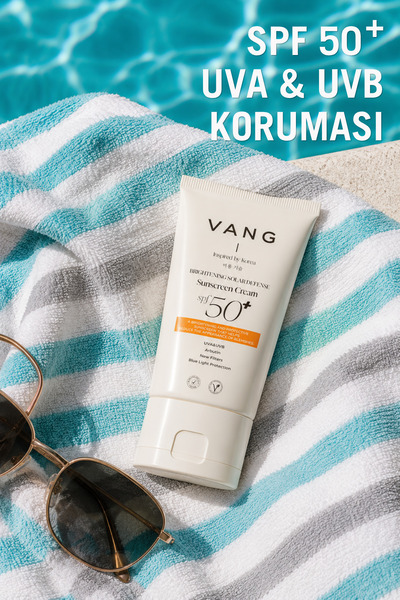 VANG Pink Colored Facial Sunscreen, Spf 50+, Anti-Blemish & Tone Equalizer, New Generation Filter, High Protection, All Skin Types, 50 ml