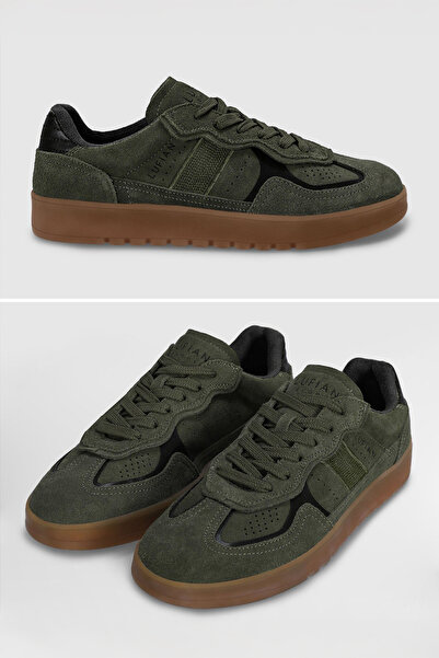 Lufian Alex Herren Leder Sneaker Schuhe Khaki