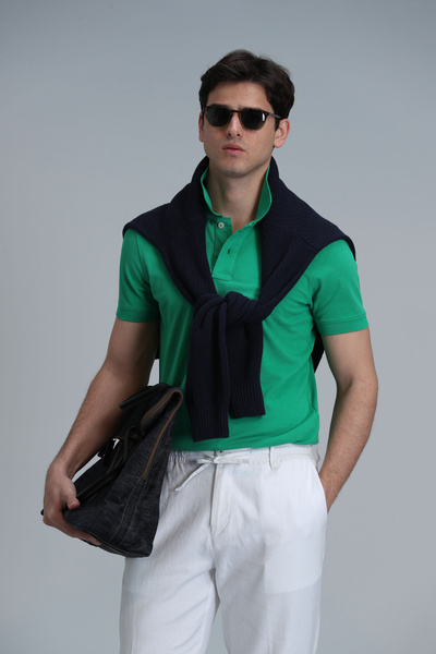 Lufian Tricou polo pentru bărbați Laon Smart, slim fit, verde deschis