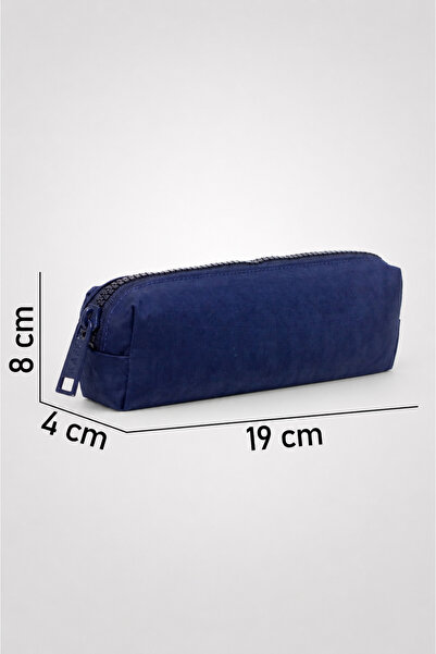 KAFF 01106 Lacivert Suya Dayanıklı Krinkıl Kumaş Unisex Tek Bölmeli Kalemlik Kalem Kutusu