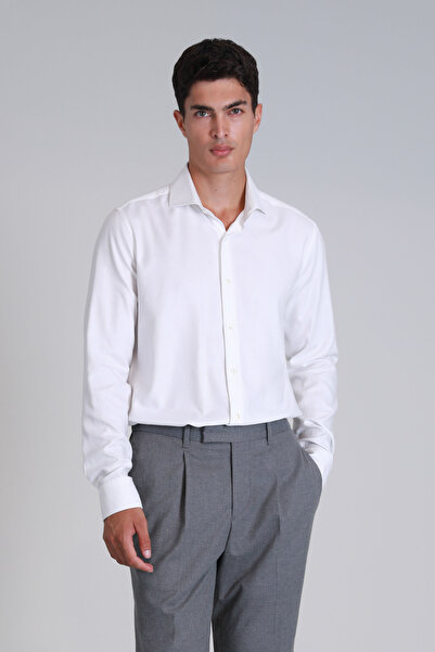 Lufian Wonder Мъжка базова риза Comfort Fit Бяла