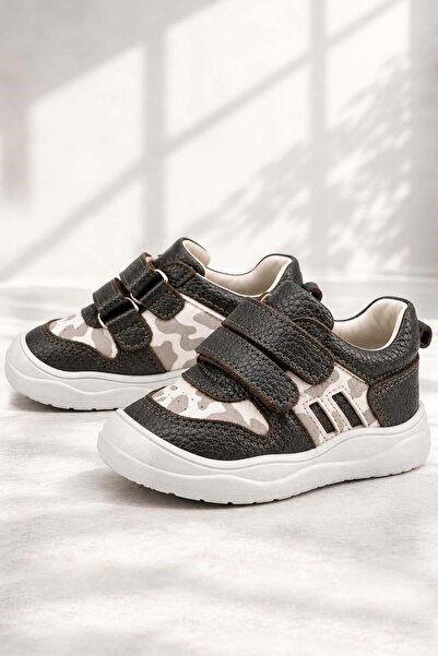 Rakerplus Schaggy Genuine Leather Velcro Platinum Baby Sports Shoes
