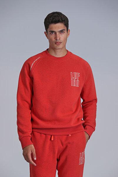 Lufian Dıego Erkek Sweatshirt Açık Kırmızı
