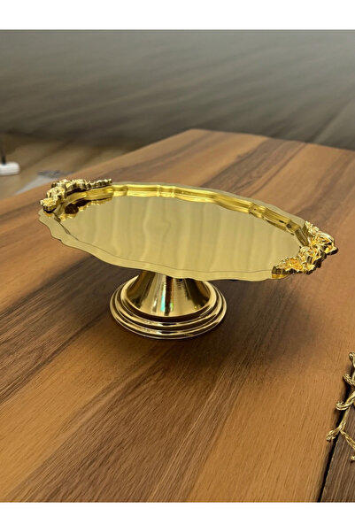 Elzemm store ÇELİK GOLD RENK KULPLU MODEL AYAKLI KEK KURABİYE STANDI İKRAMLIK...