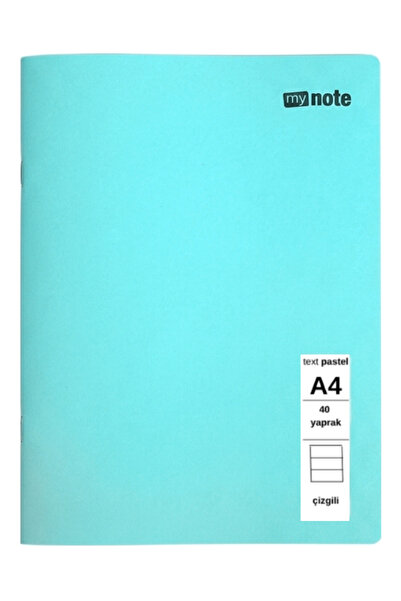Mynote TEXT PASTEL DEFTER A4 40 YAPRAK ÇİZGİLİ 1 ADET