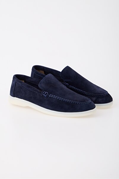 aladdin & sons Azure Lacivert Süet Hakiki Deri Erkek Loafer Ayakkabı