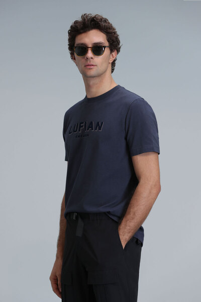 Lufian Tricou grafic modern auriu, antracit