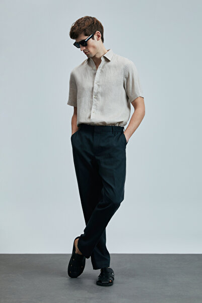 Lufian Bert Men's Basic Shirt Comfort Fit Beige