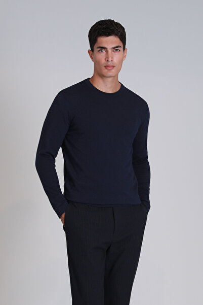 Lufian Stone Men's Sweater Navy Blue