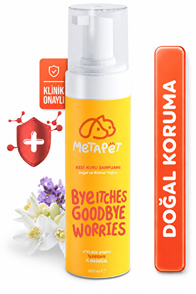 Metapet Kediler için Kuru Köpük Şampuanı, (Bit Pire Parazit Kene Damlası Tara...