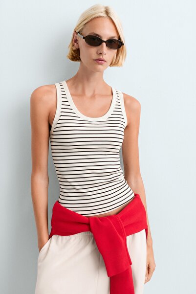 Oysho Modal rib çizgili uzun tank top