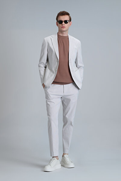 Lufian Ανδρικό παντελόνι Chino Frank Smart Slim Fit Μπεζ