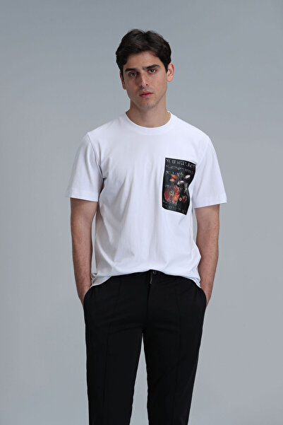Lufian Exotic Modern Graphic T-Shirt White