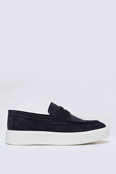 Lufian Alex Erkek Deri Sneaker Ayakkabı Lacivert