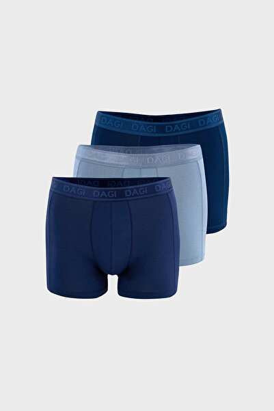 Dagi Lacivert-Mavi Düz Micro Modal Boxer