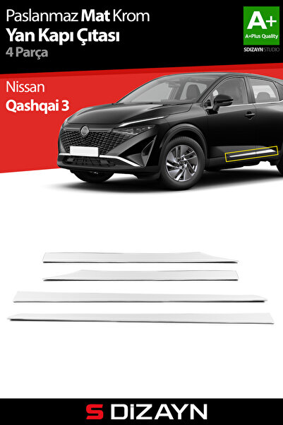 S Dizayn S-Dizayn Nissan Qashqai Krom Yan Kapı Çıtası 4 Prç 2021 Üzeri (Mat K...