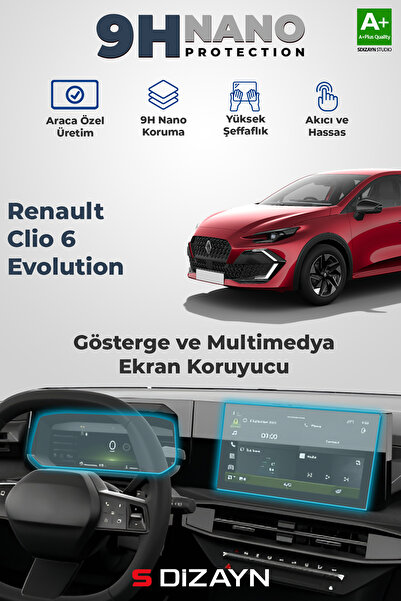 S Dizayn S-Dizayn Renault Clio 6 Evolution 9H Gösterge ve Multimedya Ekran Ko...