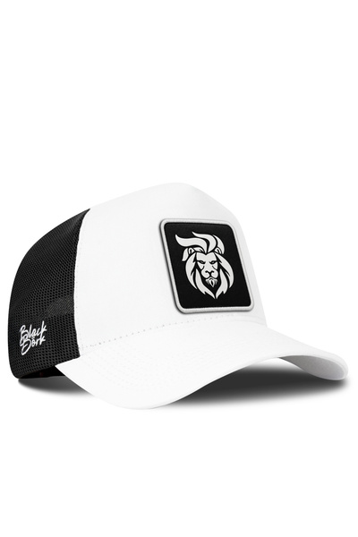 BlackBörk Aslan Logolu Beyaz-Siyah Trucker Şapka