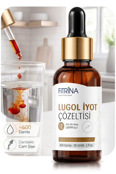 FITRİNA Lugol İyot Çözeltisi %2 – İyot ve Potasyum İyodür İçeren 30 ml Damlal...