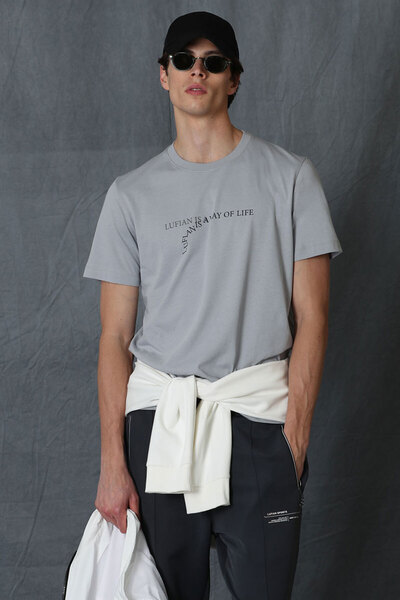 Lufian Tricou Stewart Modern Graphic Gri