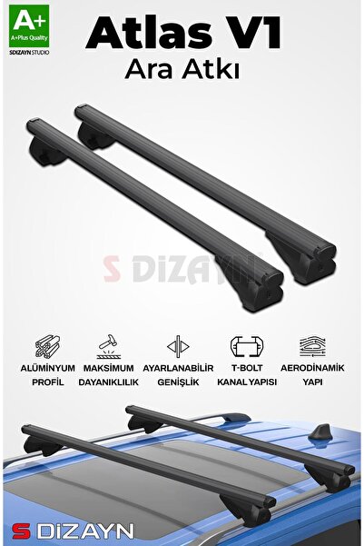 S Dizayn S-Dizayn S-Bar Atlas V1 Ara Atkı Tavan Taşıyıcı Barı Siyah 110 Cm Un...