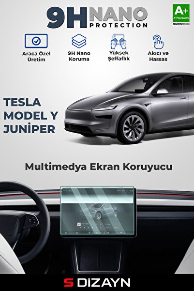 S Dizayn S-Dizayn Tesla Model Y Jüniper 15 İnç 9H Nano Multimedya Ekran Koruy...