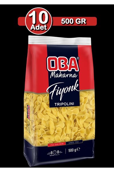 OBA Fiyonk Makarna 500 G X 10 Adet | Uzun Süreli Stok Paketi