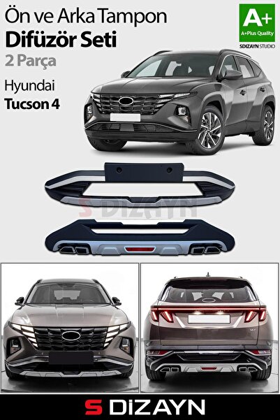 S Dizayn S-Dizayn Hyundai Tucson Ön ve Arka Tampon Koruma Difüzör Seti 2021-2...