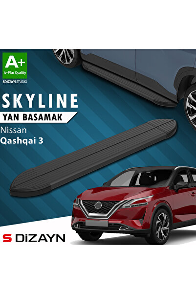 S Dizayn Nissan Qashqai 3 Skyline Siyah Yan Basamak 173 Cm 2021 Üzeri A+ Kali...