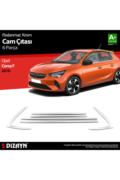 S Dizayn S-Dizayn Opel Corsa F Krom Cam Çıtası 6 Prç. 2019 Üzeri 6840060