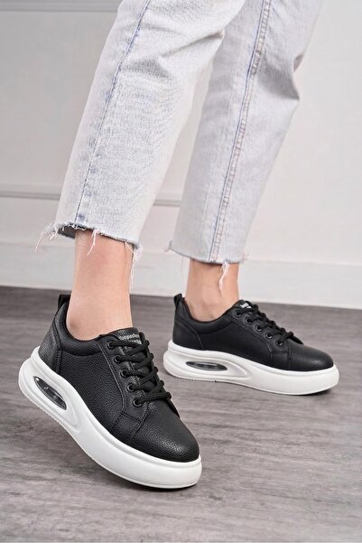 Nstil Casual Women's Black White Sneaker Knit Lace up Lightweight Thick High ...