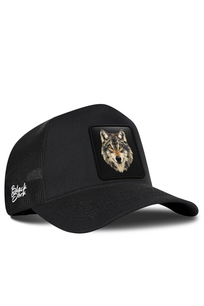 BlackBörk Wolf Logo Black Trucker Hat