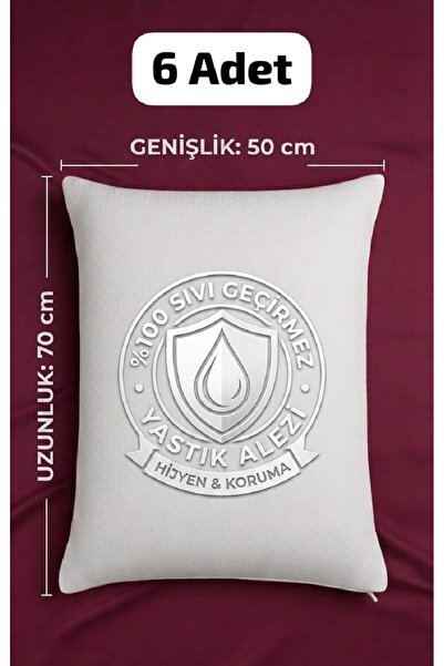 EVRİZON Zippered Pillow Protector Liquid Proof Mattress Protector 6 Pack