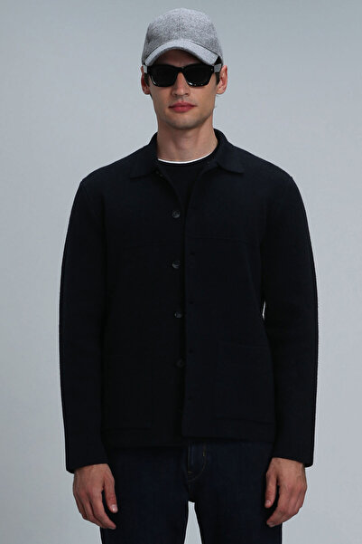 Lufian Daks Men's Cardigan Navy Blue