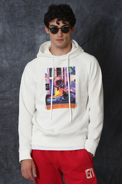 Lufian General Erkek Sweatshirt Kırık Beyaz
