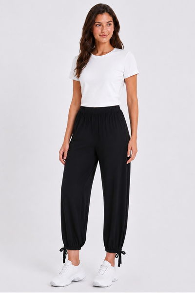 ESPİNA Women's Adjustable Leg Large Size Loose Knitted Trousers Shalwar