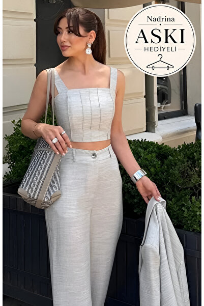 Nadrina Laser Cut Gofre Fabric Bustier Gift Set