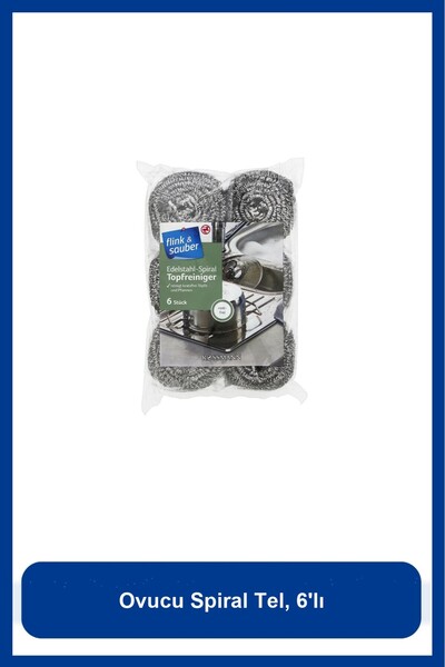 Flink Sauber Scrubbing Spiral Wire, Pack of 6