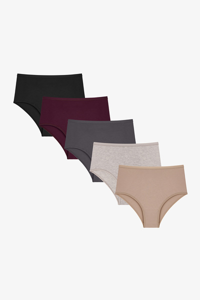 Penti Dark Mauve Yüksek Bel 5'li Slip Külot